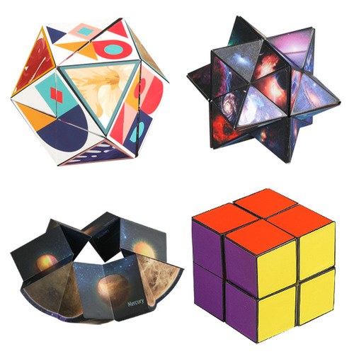 Cross-border 3D three-dimensional infinite magic cube geometry children's puzzle intelligence decompression magic cube building blocks magic ruler toy