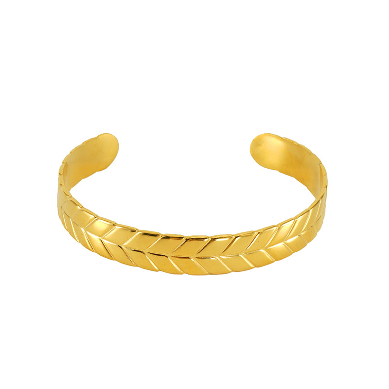 Brazalete de acero inoxidable de alta calidad 18k de estilo europeo y americano de moda transfronteriza ajustable abierta