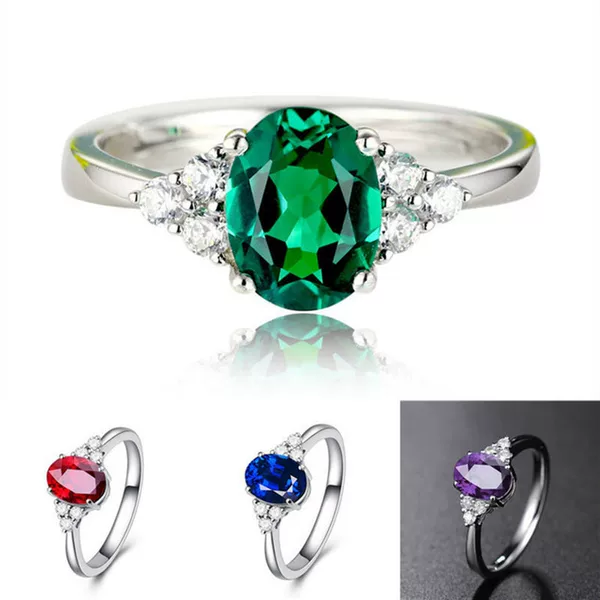 New fashion simulation emerald diamond ring women retro simple opening green jasper ring jewelry wholesale
