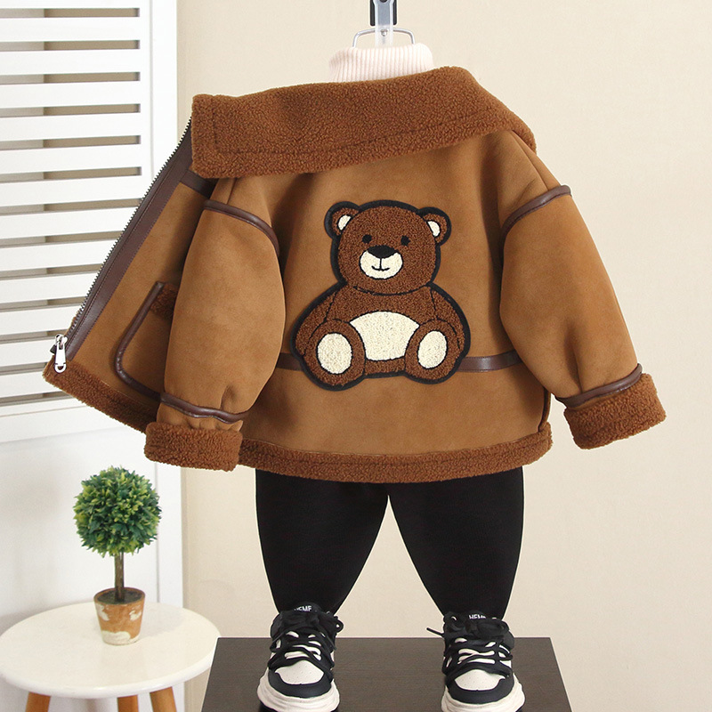 Chaqueta para Niños 6723, Otoño-Invierno 2026, Nuevo Modelo, Ropa de Invierno para Bebés con Cuero y Piel Integrados, Forro Polar y Diseño Moderno image 8