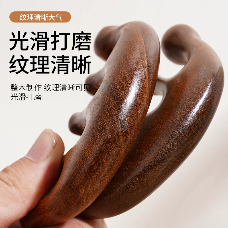 Золотая лада меридианов расчесанная голова из sandalwood frog, расческа для массажа Douyin сандаловое дерево пяти «когтей», дельфиновая расческа, пятизубая расческа