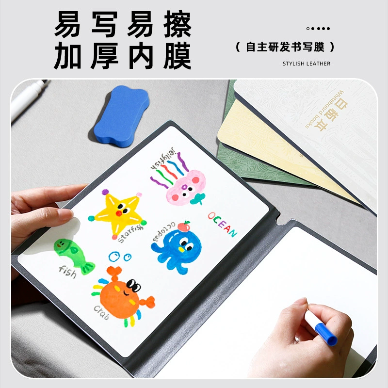 Whiteboard notebook a5 small whiteboard portable erasable desktop noteboard message board office plan portable writing