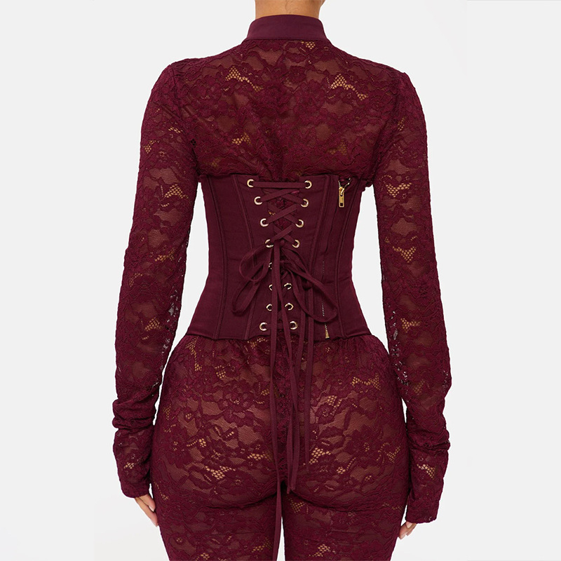 2026 estilo europeo y americano transfronterizo nueva moda sexy encaje hueco cheongsam hebilla delgada bolsas de caderas monjes cintura