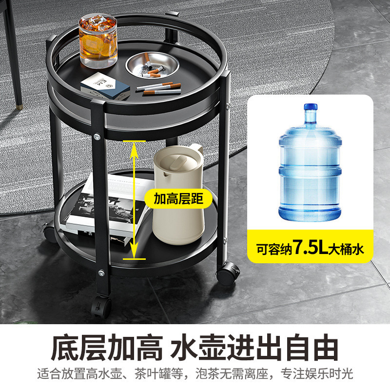 麻将机茶几双层棋牌室专用烟缸茶水架麻将桌边几茶水桌轻奢圆茶几|undefined