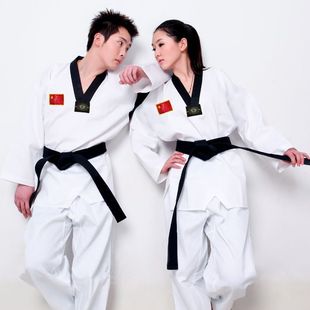 Pure Cotton Taekwondo Uniforms for Children, Long-Sleeved and Short-Sleeved, Adult Men's and Women's Spring and Summer Taekwondo Uniforms, Beginner Training Uniforms
