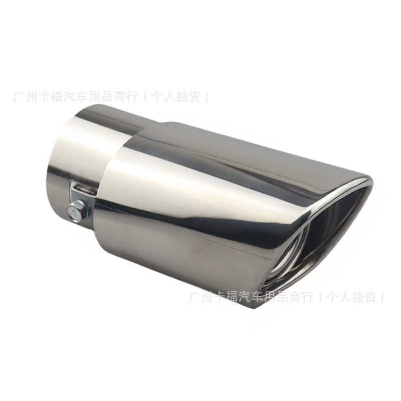 Universal Square Muffler for Cross-Border Use, Stainless Steel 63mm Exhaust Pipe, Modified Car Decorative Muffler, Sound Wave Tailpipe
