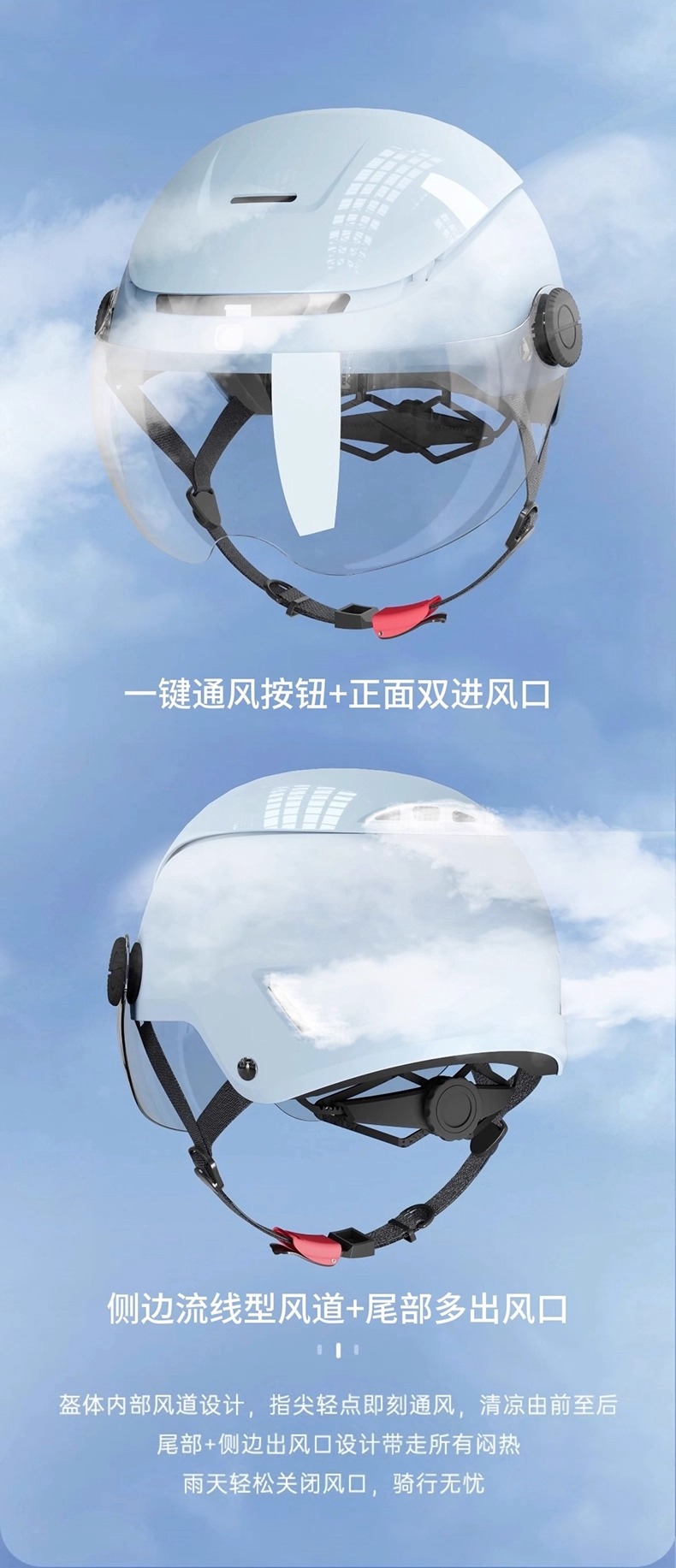 New National Standard 3C Certified Electric Motorcycle Helmet for Men and Women Summer New Sun Protection Breathable Electric Vehicle Safety Helmet