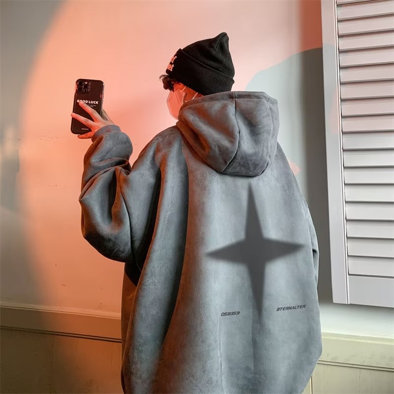 American Retro Deerskin Velvet Sweater For Men