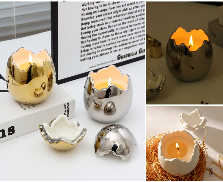 陶瓷蛋壳蜡烛杯