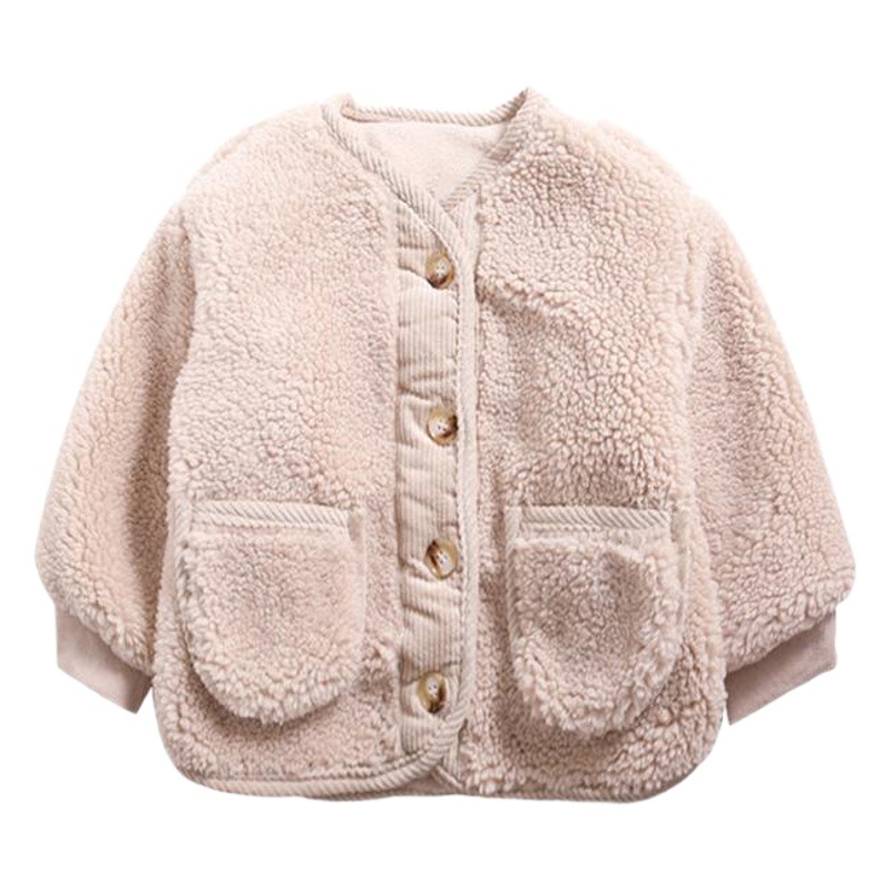 Suéter para padres e hijos engrosado 2023 Invierno Corea del Sur ropa para niños al por mayor abrigo de lana de cordero para niños abrigo de algodón acolchado para mujeres