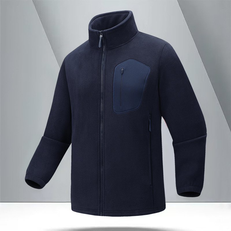 Shake-off chaqueta de cuello vertical hombre otoño invierno doble cara chaqueta interior de terciopelo cálido hombre cardigán camiseta de deporte ropa superior