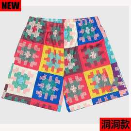 潮牌美式短裤运动男田径马拉松训练服速干四分裤跑步健身跨境专供