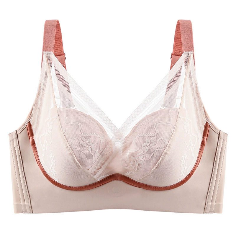 Lace sexy wireless bra, underwear, breathable push up bra for breastfeeding, floral print