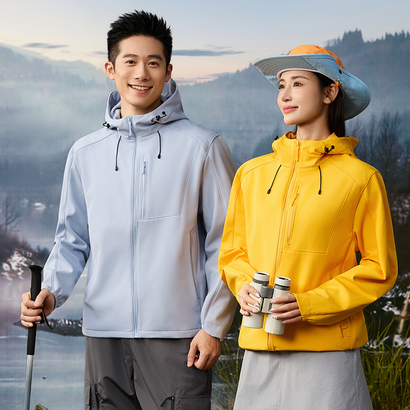 Dijia con abrigo de vestir de asalto de cáscara blanda, chaqueta compuesta de waffle para hombres y mujeres, chaqueta de montaña al aire libre a prueba de viento e impermeable