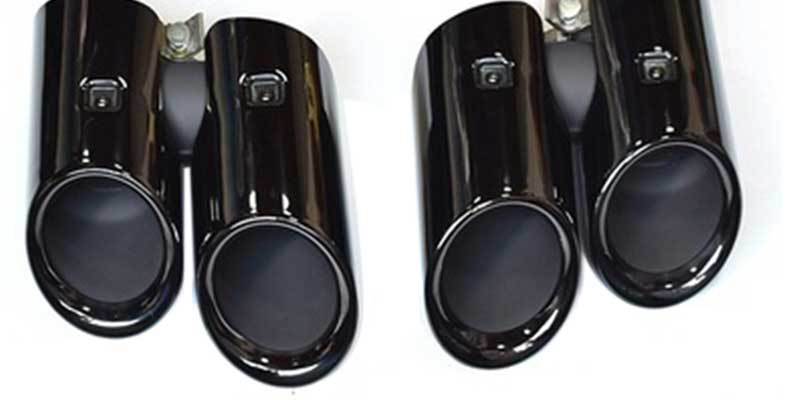 Suitable for Porsche Cayenne Macan Panamera 718 Four-Out Tail Throat Exhaust Modified Titanium Black Stainless Steel
