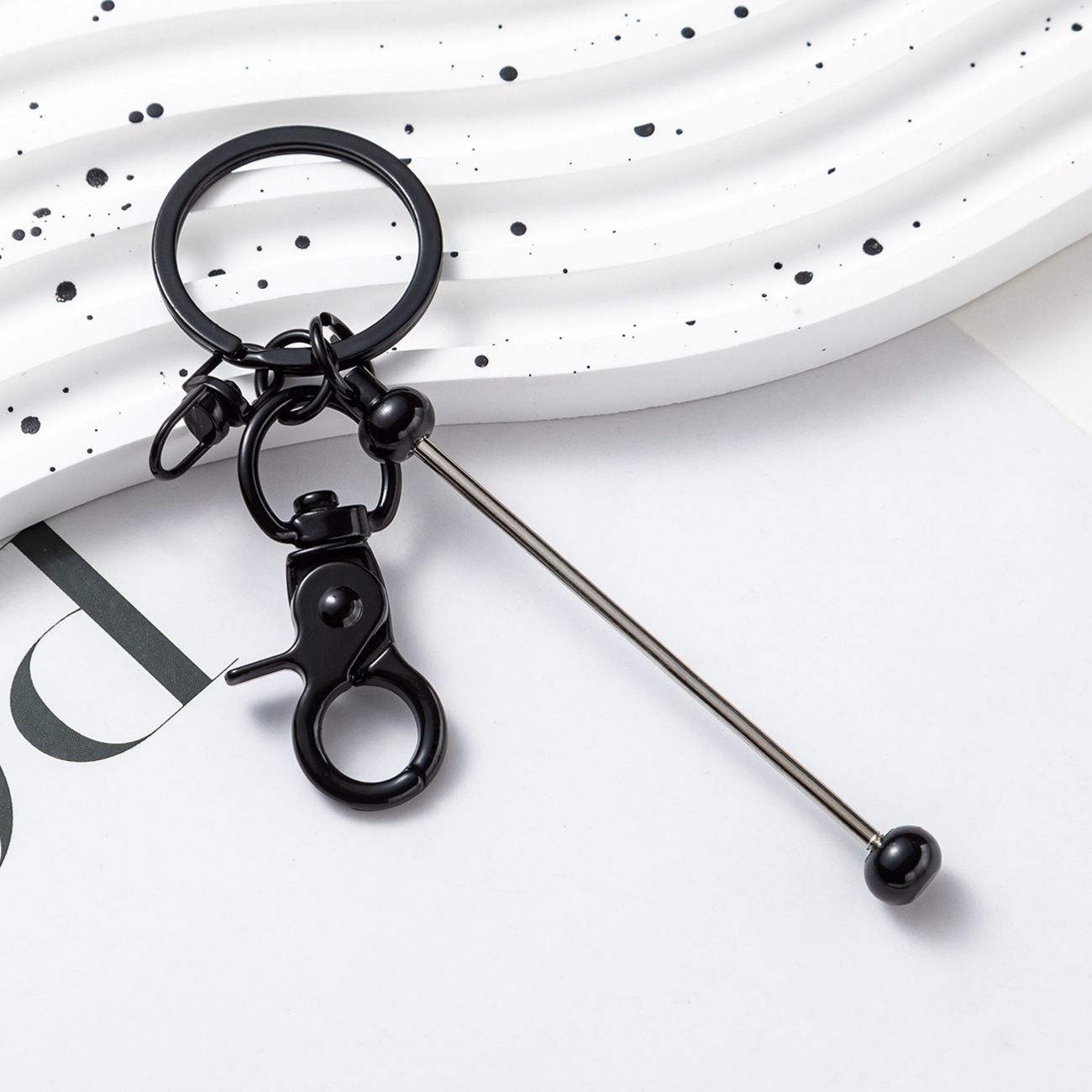 Llavero con cuentas de metal de personalidad creativa, llavero degradado multicolor al por mayor, colgante de joyería de red simple