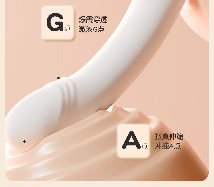 Thrusting & Retractable Silicone Vibrating Rod for Women, Warming Function, Button Control — detail image 17