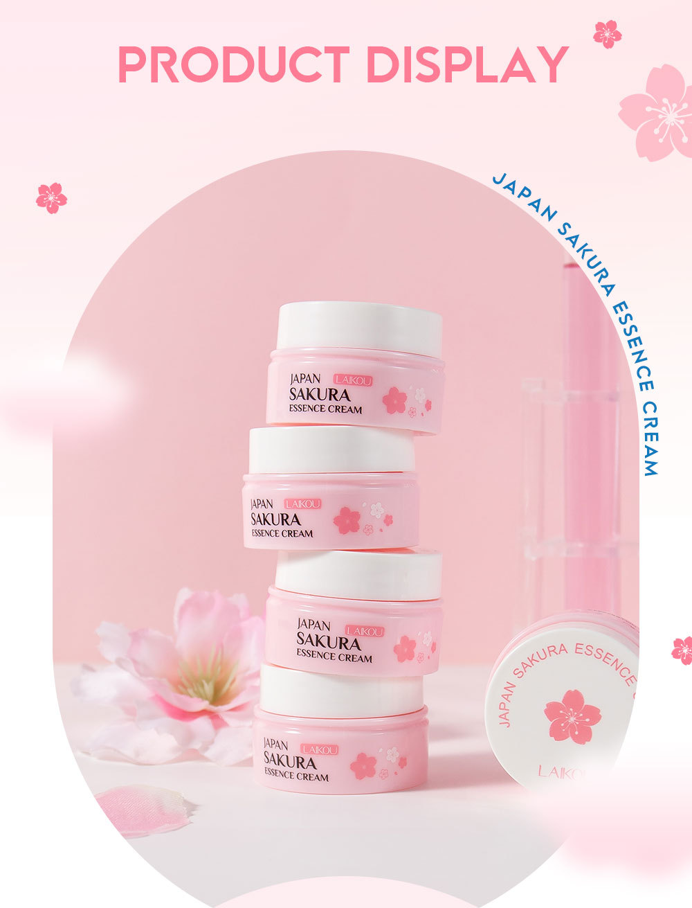 Cross-border LAIKOU Japanese Cherry Blossom Moisturizing Essence Cream 8g Hydrating and Moisturizing Mini Travel Set in stock from the manufacturer undefined