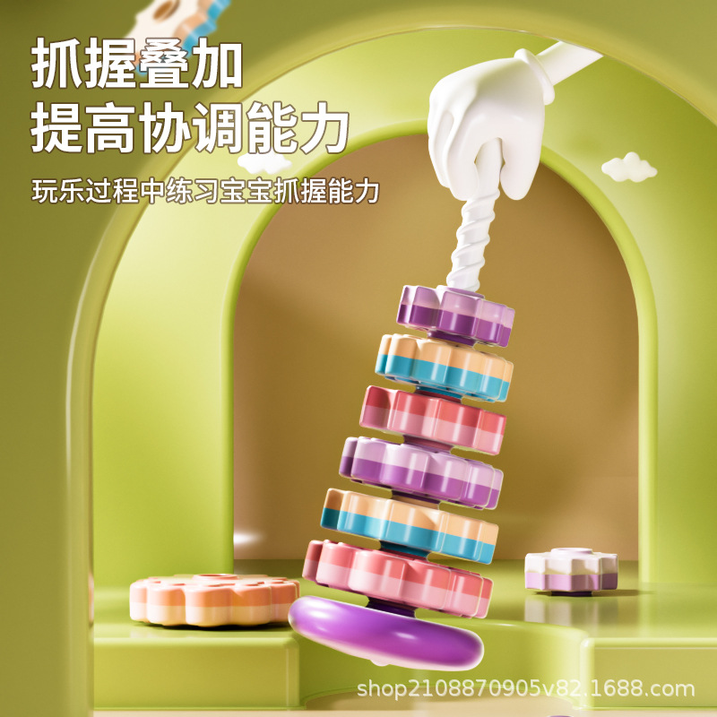 Nuevo bebé Arco Iris jengle desarrollo educativo de los niños a su vez música educación temprana juguetes lindo viento anillo vuelta torre