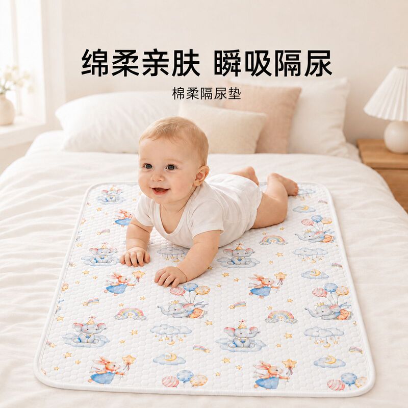 Newborn Diaper Pad, Type A, Knitted Cotton, Breathable, Non-Sweaty, Waterproof Baby Mattress, Large Size Crib Mattress