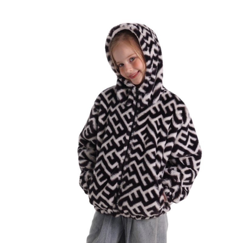 모조 토끼 모피 체크