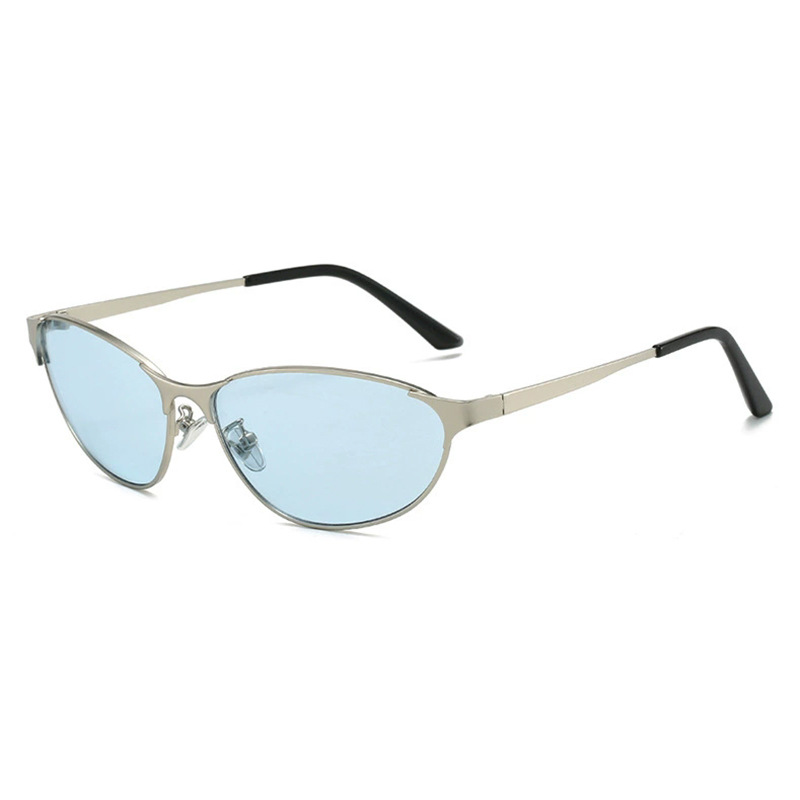 Gafas de sol de metal para mujer estilo retro y2k cat eye_voghion.com