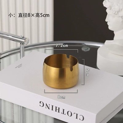 ashtray for home, hotel, KTV, Car ashtray - golden-8cm-very-small-free-customization-for-2-ashtrays