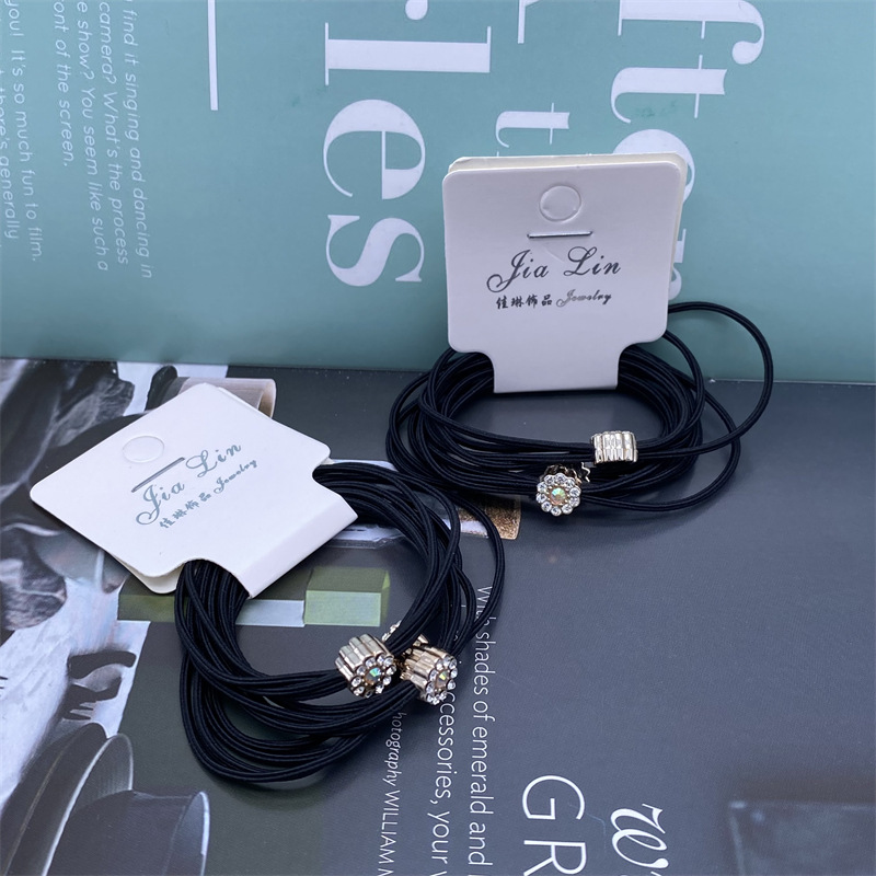 Las mujeres de tres en uno pequeño diamante completo exquisita banda de pelo banda de goma dos yuanes tienda de accesorios para el cabello accesorios para la cabeza al por mayor