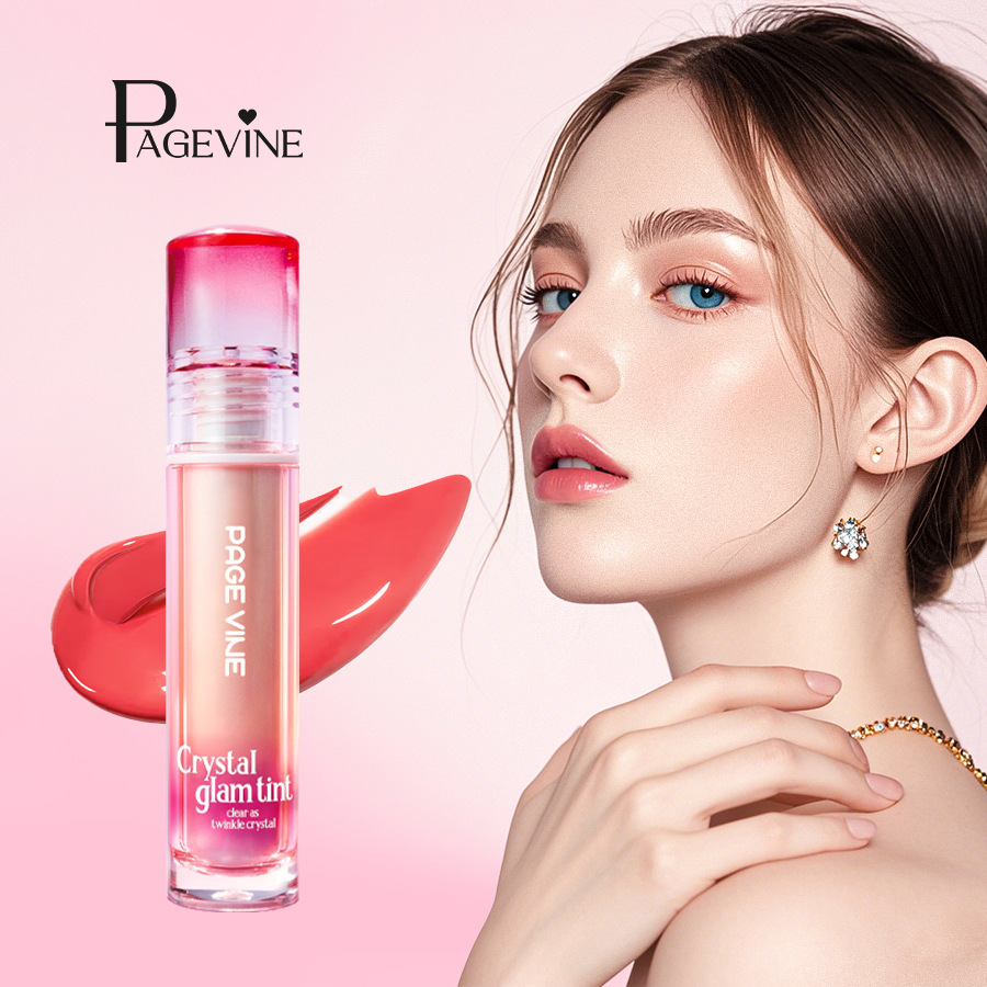 Transfronterizo PAGE VINE espejo de cristal lubricante labial, miel de agua de luz, lápiz labial puro, esmalte labial sin taza de comercio exterior