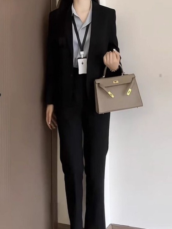 2025 Black Professional Suit Set for Women, New Style Hotel Young Formal Workwear, Trendy Suit Jacket 2025 Black Professional Suit Set for Women, New Style Hotel Young Formal Workwear, Trendy Suit Jacket