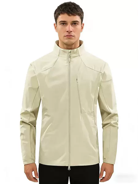 Spring and autumn outdoor jacket for women, windproof lightweight jacket for mountaineering, high-end stand-up collar simple commuter windbreaker for men