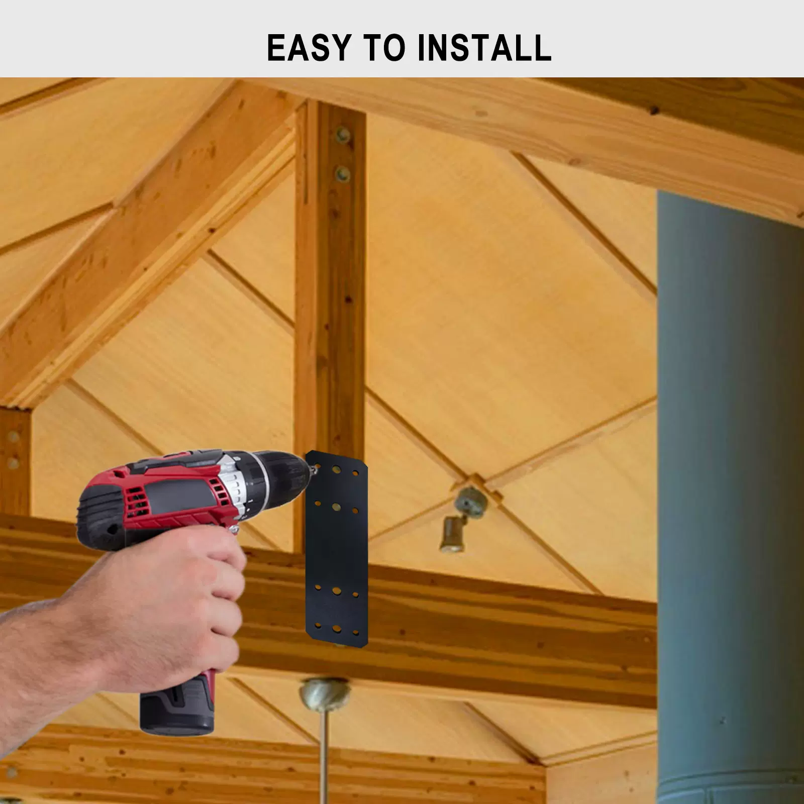 激光切割加工加厚建筑配件木屋房屋凉亭12孔一字直条角码连接件铁