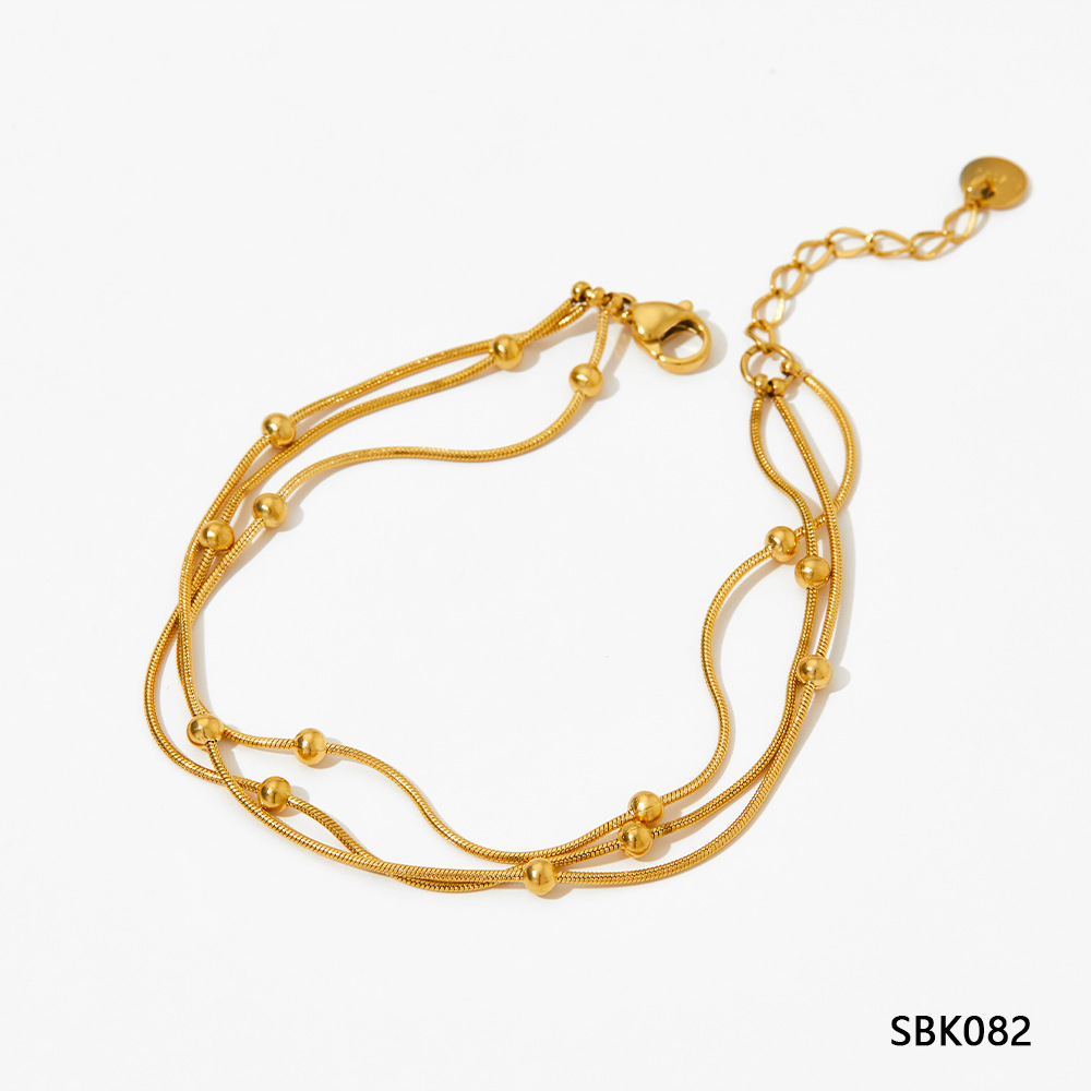 Geometric Casual Simple Style 16K Gold Plated White Gold Plated Gold Plated 304 Stainless Steel Bracelets In Bulk display picture 9