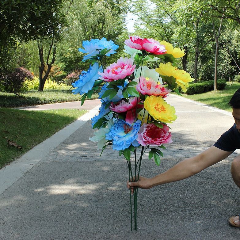 Simulation flower peony bouquet 1 meter chrysanthemum cheap Qingming…