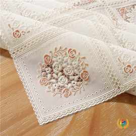 ✅蕾丝桌布防水防油免洗防烫轻奢感ins风茶几垫餐桌垫pvc桌面