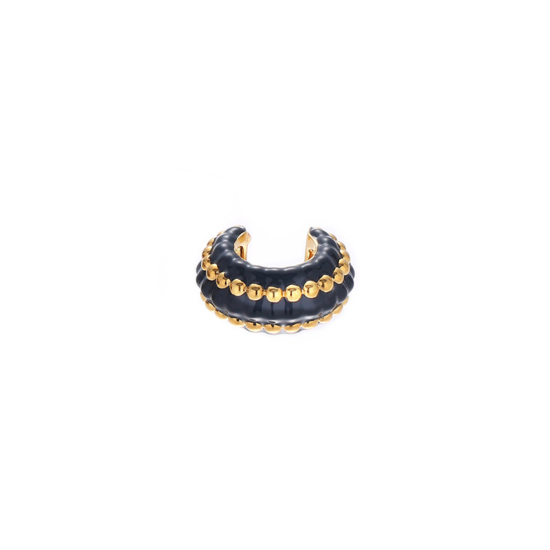 Latón Chapado en 18K oro/aceite de gota hecho a mano retro simple todo partido personalizado lana oído hueso clip earless pendientes para las mujeres
