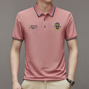Summer New POLO ShorT-sleeved Men's Casual T-shirT ShorT-sleeved Business Half-sleeved 210g Lapel Trendyy T-shirT Top