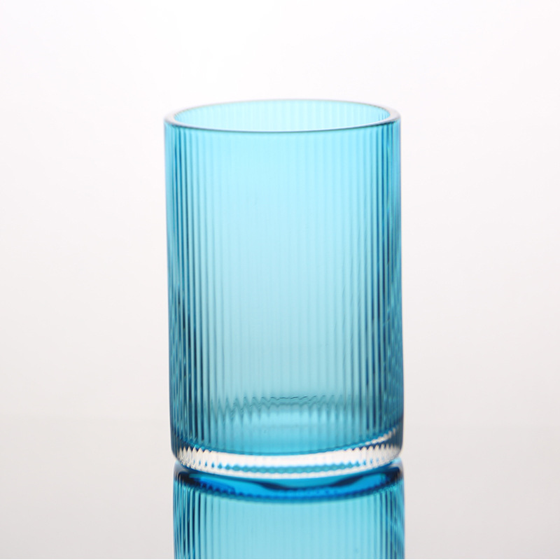 Taza de patrón de costilla de estilo japonés taza de té de vidrio de banda vertical juego de té taza de agua vino extranjero whisky copa de vino ins estilo nórdico internet celebridad