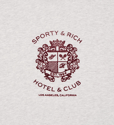 23 new winter style North American niche Sporty&Rich badge letter print short sweatshirt women's sweatshirt