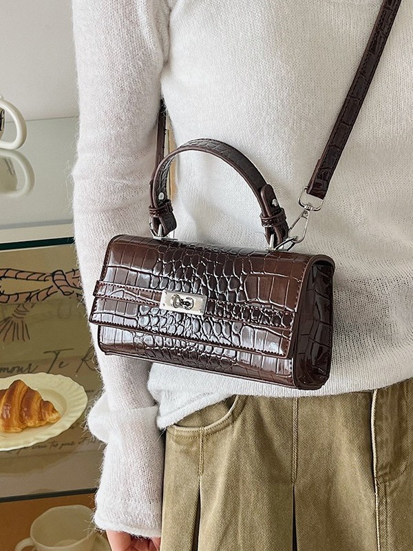 Texturas de alta calidad de moda de cocodrilo Kelly bolso de mano pequeño bolso cuadrado para mujeres nuevas ventas calientes de moda de lujo ligero mochila