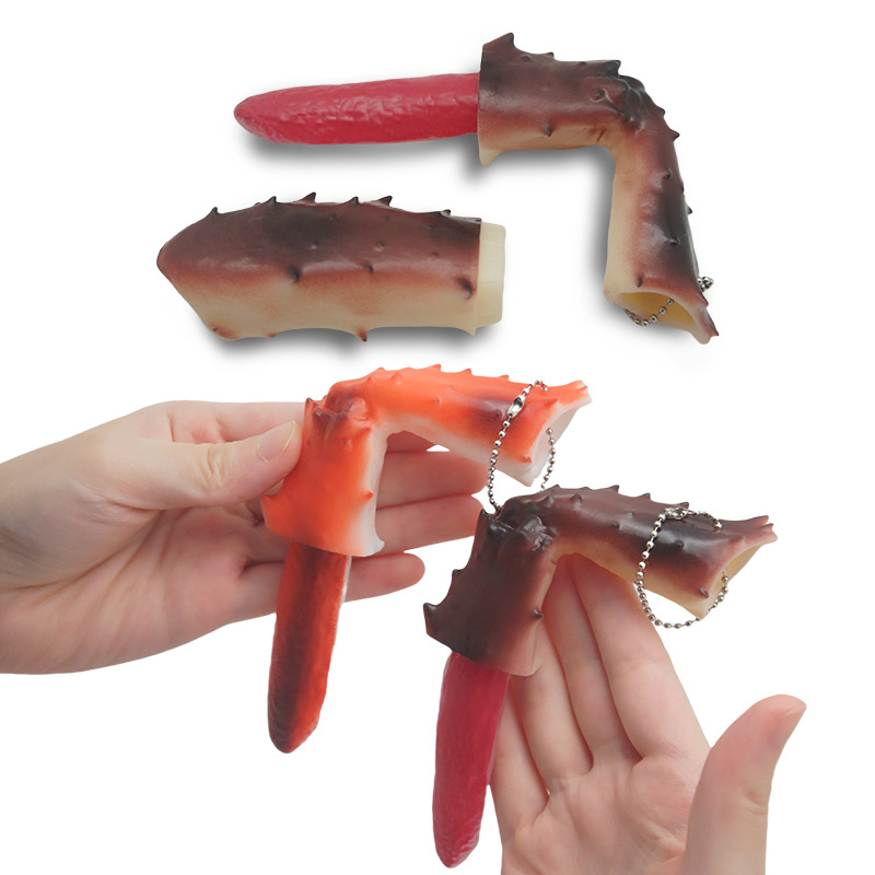 Simulated Crab Legs Stretchable Toy Food Ornament Stress Reliever For Pinching Unisex Action Figure > 6 Years Old_voghion.com