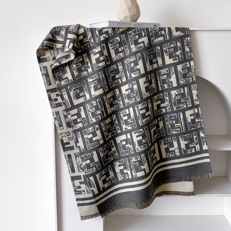 Nueva moda geométrica versátil alta sensación mantel capa de invierno de cachemira suave y cómoda bufandas cálidas