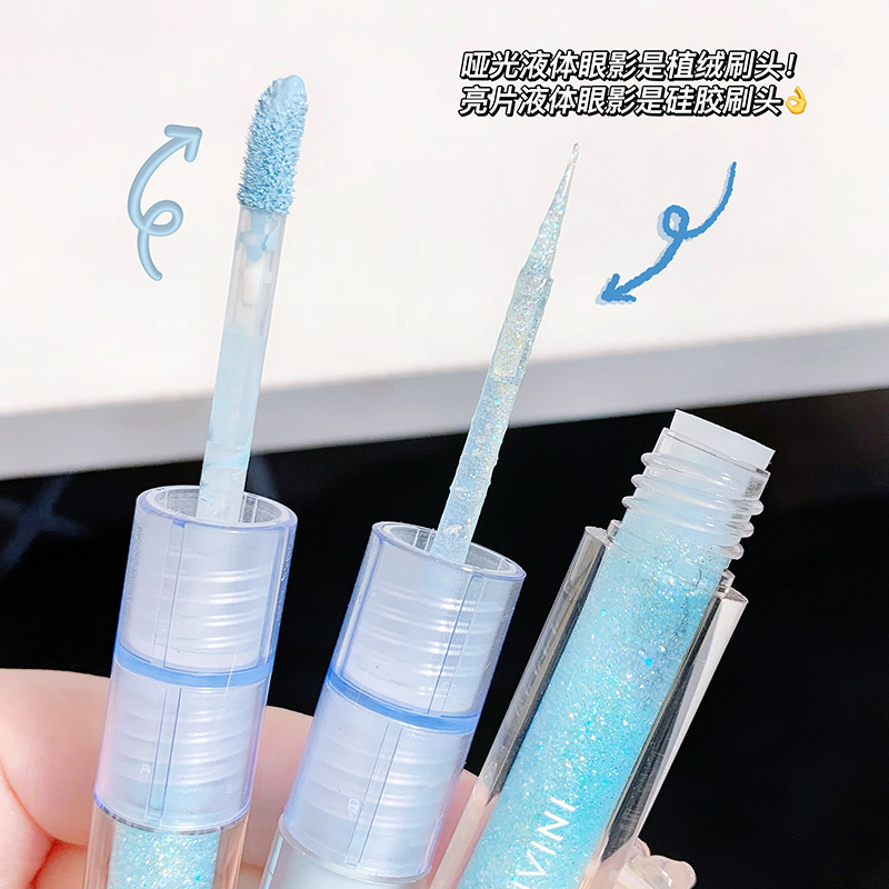 Sombra de ojos líquida de gusano de seda Lentejuelas de perlas Lentejuelas líquidas de cristal Lentejuelas de gusano de seda con una lágrima Sombra de ojos monocromática Líquido de alto brillo