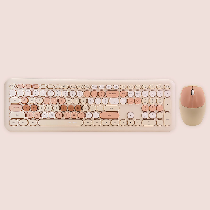 Mofiモイブ666ワイヤレスキーボードのマウスセット女の子かわいいチョコレート無限カラーキーボード|undefined