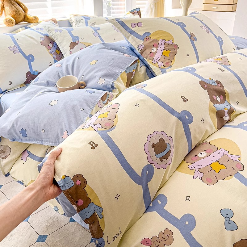 Funda de edredón gruesa de una sola pieza de algodón 100 funda de edredón de dormitorio de estudiantes 150x200x230 individual doble 1.2m niñas