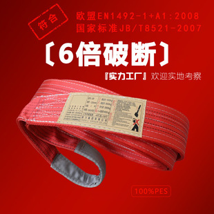 National Standard 6X Polyester Sling, Colorfulful Flat Double-Ring Eye Sling, Industrial Lifting Sling Manufacturer
