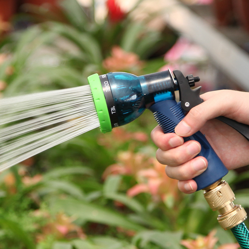 园艺浇花喷头多水花水枪花园浇水花洒浇菜清洁水管园林喷洗车套装