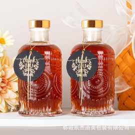 花纹玻璃密封自酿果酒分装空瓶冷萃香薰瓶裸瓶分装酒瓶