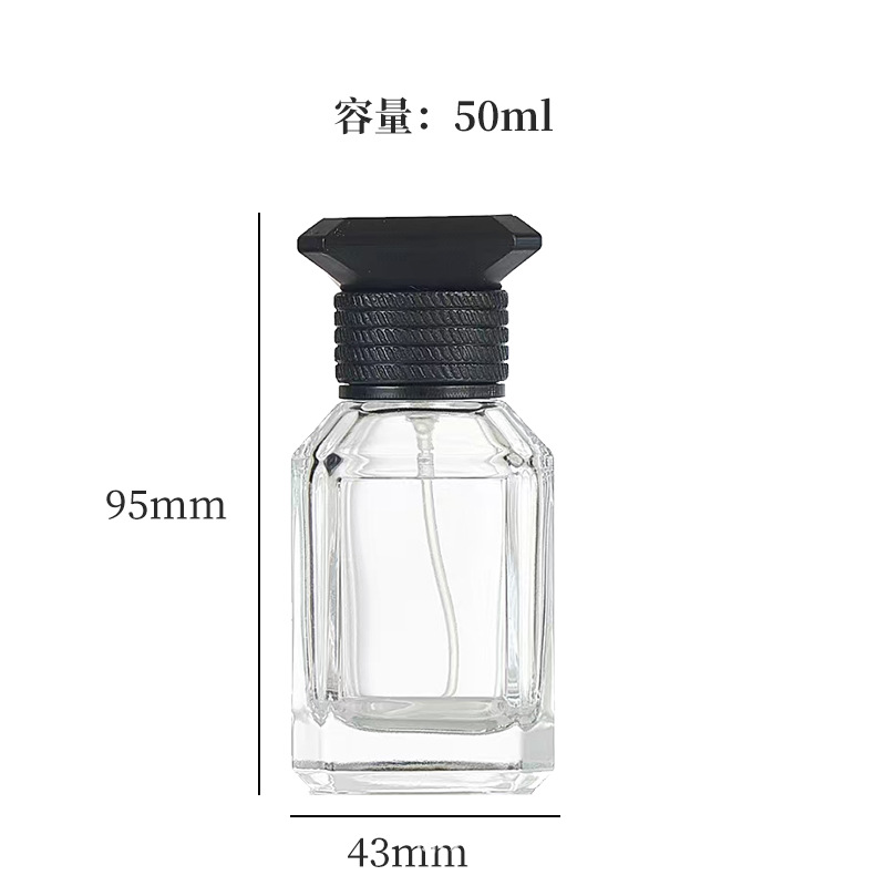 15 botellas de pulverización trapezoidales de presión botellas de perfume portátiles botellas de vidrio transparente en stock al por mayor 30 - 100ml