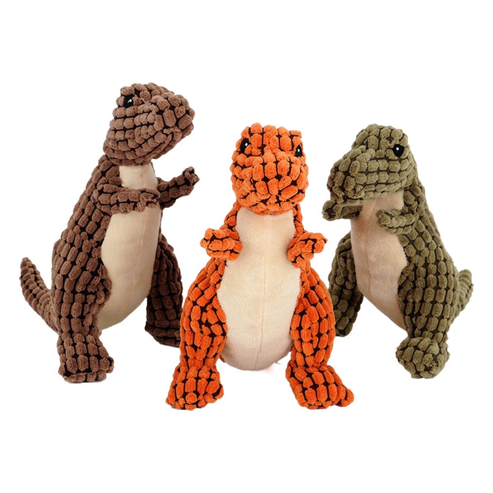 Huayuan suministros para mascotas mordedura de perro de juguete de sonido juguete para mascotas juguete de peluche dinosaurio perro de juguete en stock al por mayor